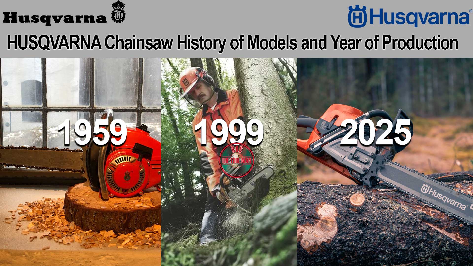 HUSQVARNA Chainsaw History of Models and Year of Production