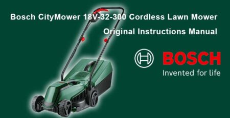 Download Free Bosch CityMower 18V-32-300 Cordless Lawn Mower Manual