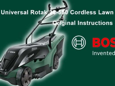 Download Free Bosch Universal Rotak 36-550 Cordless Lawn Mower Manual