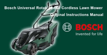 Download Free Bosch Universal Rotak 36-560 Cordless Lawn Mower Manual
