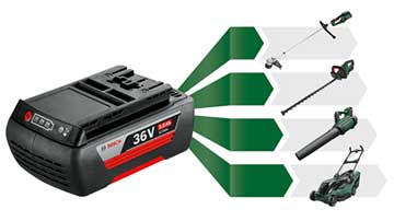 The battery for all Bosch 36V Home & Garden tools