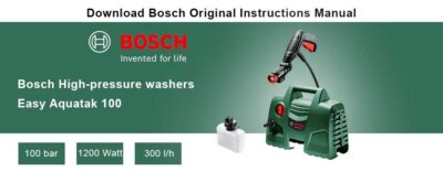 Download Free Bosch High-pressure washer Easy Aquatak 100 Manual