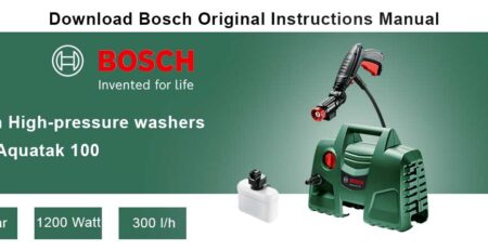 Download Free Bosch High-pressure washer Easy Aquatak 100 Manual