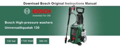 Download Free Bosch High-pressure washer UniversalAquatak 130 Manual