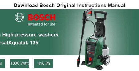 Download Free Bosch High-pressure washer UniversalAquatak 135 Manual